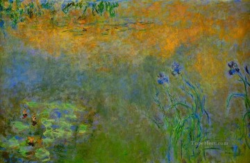 アイリスのあるスイレンの池 クロード・モネ 印象派の花 Oil Paintings